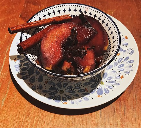 Poached pears is a Dutch winter dessert cooked with a lot ...